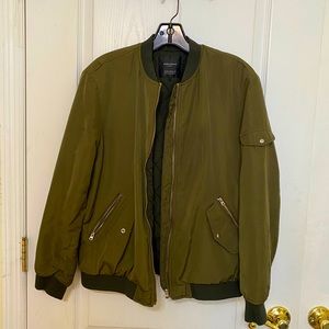 Zara Dark Green Bomber Jacket 💚